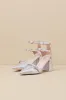 Kimbersan Silver Textured Pointed-Toe Ankle Strap Pumps sold by Lulus