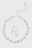 Elevated Luxury Silver Rhinestone Pearl Necklace and Earring Set sold by Lulus