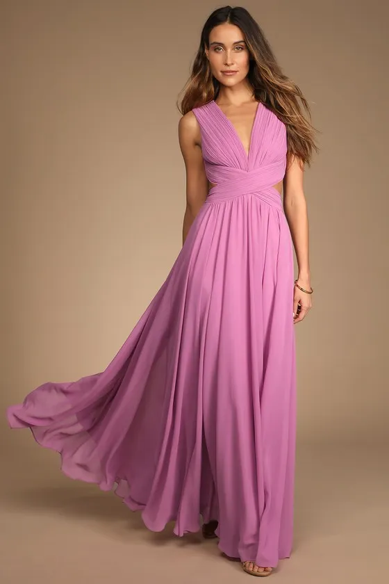 Vivid Imagination Lilac Cutout Maxi Dress sold by Lulus