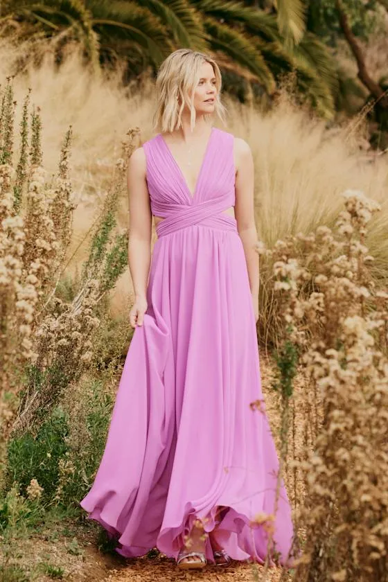 Vivid Imagination Lilac Cutout Maxi Dress sold by Lulus product image thumbnail 2