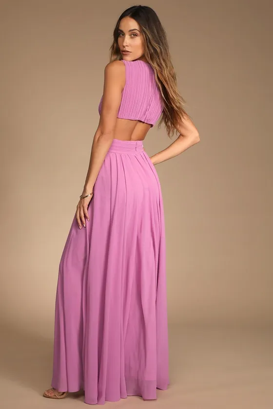 Vivid Imagination Lilac Cutout Maxi Dress sold by Lulus product image thumbnail 4