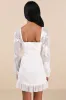 Flora White Embroidered Long Sleeve Mini Dress sold by Lulus