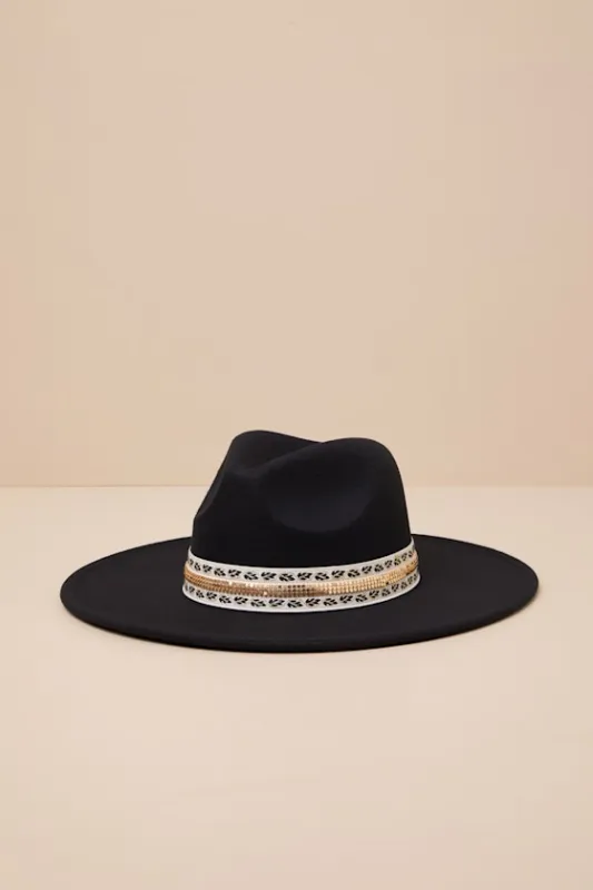 Boho Adventure Black Felt Fedora Hat sold by Lulus