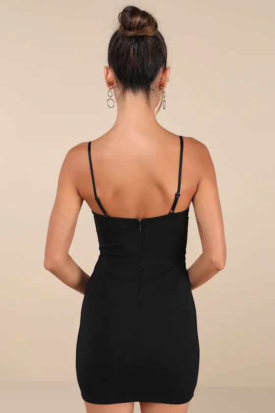 VIP Moment Black Beaded Sequin Bodycon Mini Dress sold by Lulus product image thumbnail 2