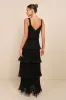 Elegant Nature Black Pleated Sleeveless Tiered Maxi Dress sold by Lulus