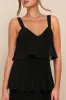 Elegant Nature Black Pleated Sleeveless Tiered Maxi Dress sold by Lulus