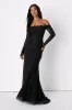 Romance Dreamer Black Lace Off-the-Shoulder Maxi Dress sold by Lulus