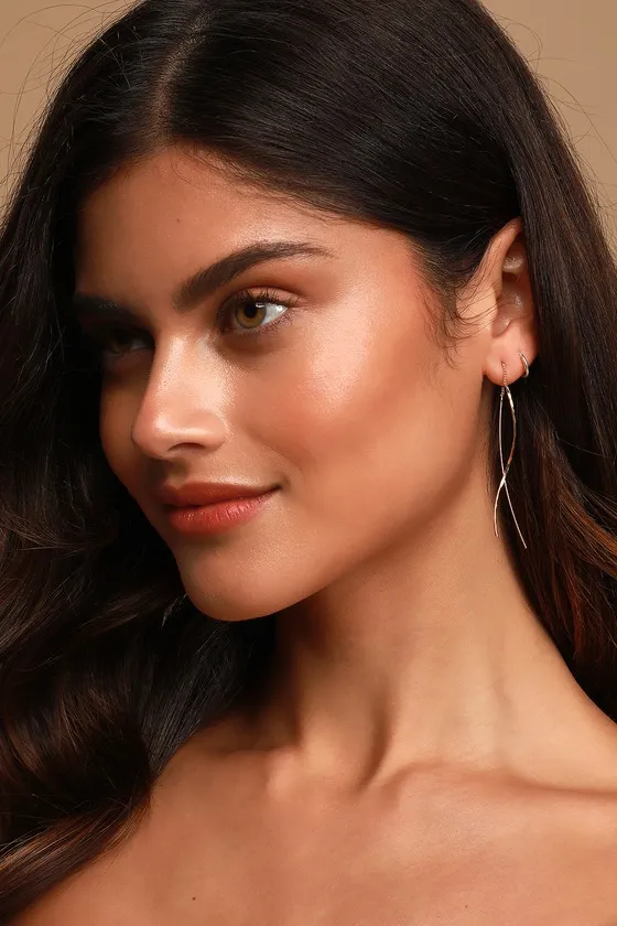 Thread Count Gold Threader Earrings sold by Lulus product image thumbnail 2