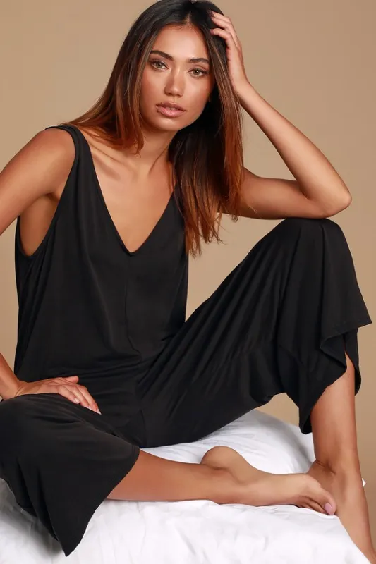 Bravo Charcoal Grey Sleeveless Culotte Jumpsuit sold by Lulus