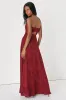 Garden of Romance Burgundy Floral Burnout Strapless Maxi Dress sold by Lulus