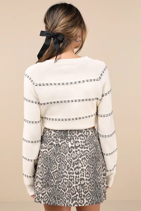 Fierce Confidence Beige Leopard Print High-Rise Mini Skirt sold by Lulus product image thumbnail 3