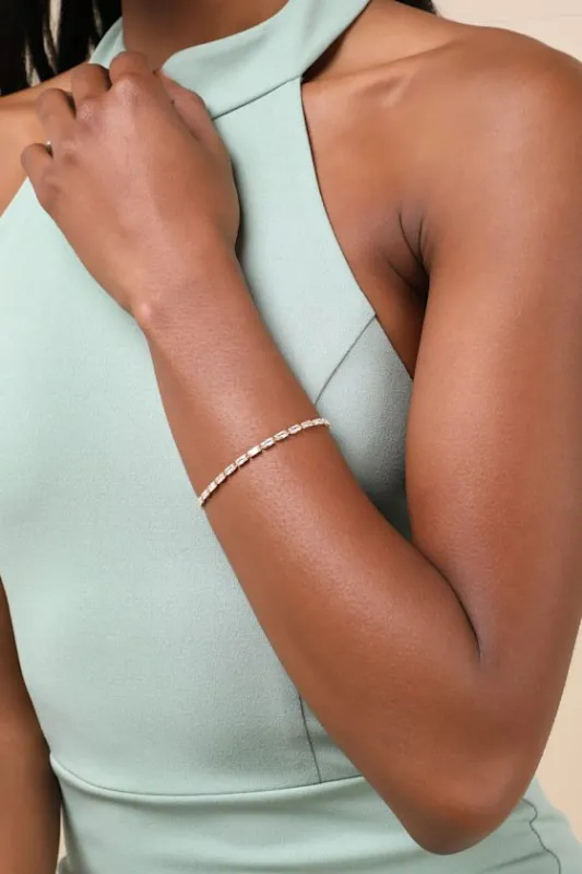 Kiara Gold Rhinestone Tennis Bracelet sold by Lulus