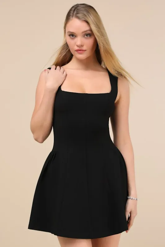 Roetta Black Sleeveless Pleated Mini Dress sold by Lulus