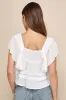 Definitely Angelic White Ruffled Short Sleeve Top sold by Lulus