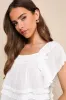 Definitely Angelic White Ruffled Short Sleeve Top sold by Lulus
