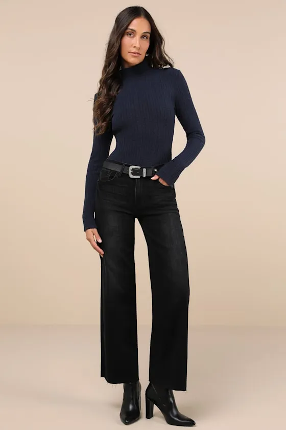 Trending Intention Black Slim Palazzo Jeans sold by Lulus