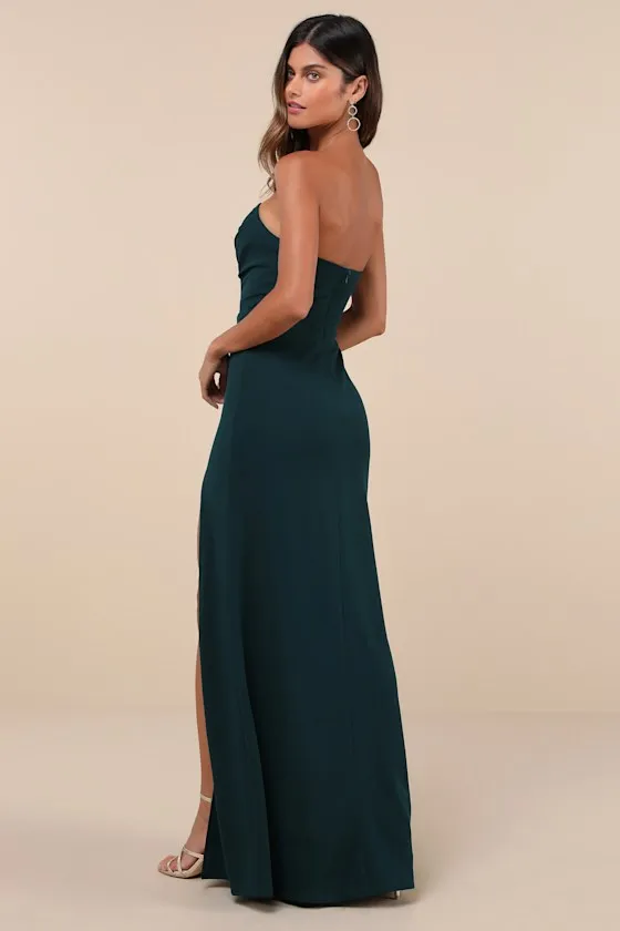 Effortless Radiance Emerald Green Strapless Mermaid Maxi Dress sold by Lulus product image thumbnail 3