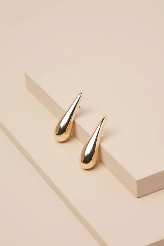 Quaint Presence Gold Teardrop Earrings sold by Lulus product image thumbnail 2