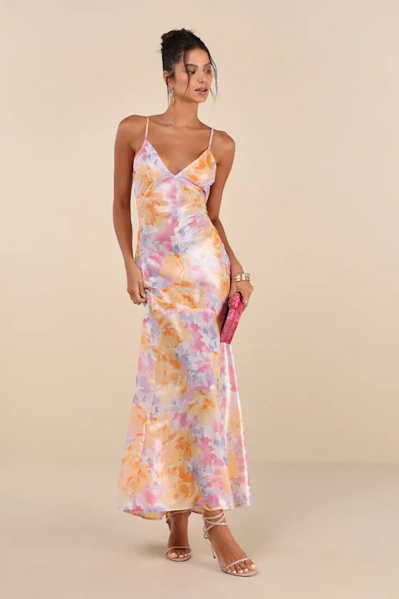 Distinctly Flirtatious Multi Floral Sheer Backless Maxi Dress sold by Lulus product image thumbnail 2