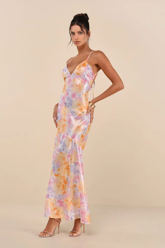 Distinctly Flirtatious Multi Floral Sheer Backless Maxi Dress sold by Lulus product image thumbnail 3
