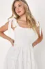 Proof of Perfection White Floral Tiered Tie-Strap Midi Dress sold by Lulus