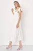 Proof of Perfection White Floral Tiered Tie-Strap Midi Dress sold by Lulus