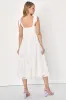 Proof of Perfection White Floral Tiered Tie-Strap Midi Dress sold by Lulus