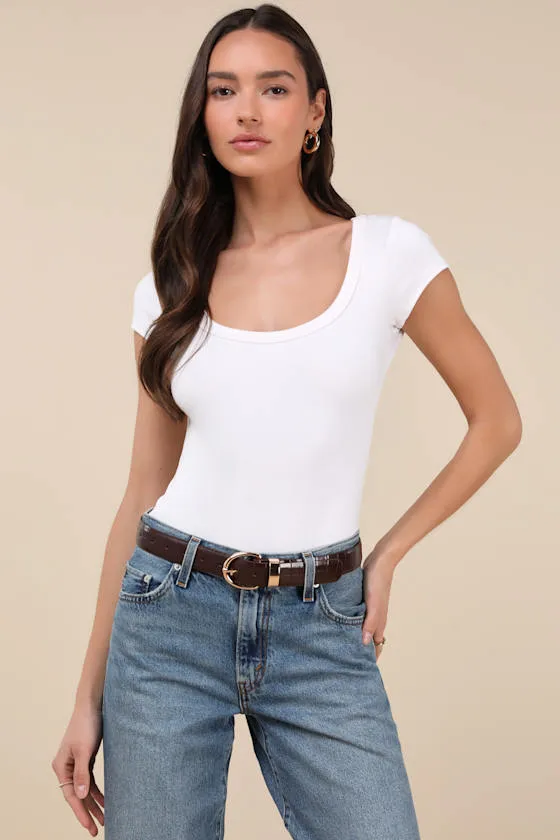 Modern Details Black and Brown Croc-Embossed Two-Piece Belt Set sold by Lulus product image thumbnail 2