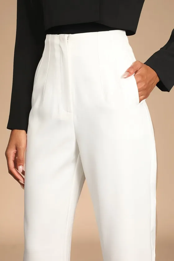 Build Your Dreams Ivory Straight Leg Trouser Pants sold by Lulus product image thumbnail 3
