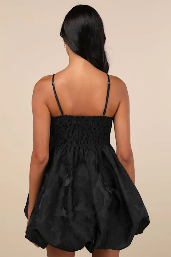 Coquettish Charm Black Bubble-Hem Bow Mini Dress With Pockets sold by Lulus product image thumbnail 2