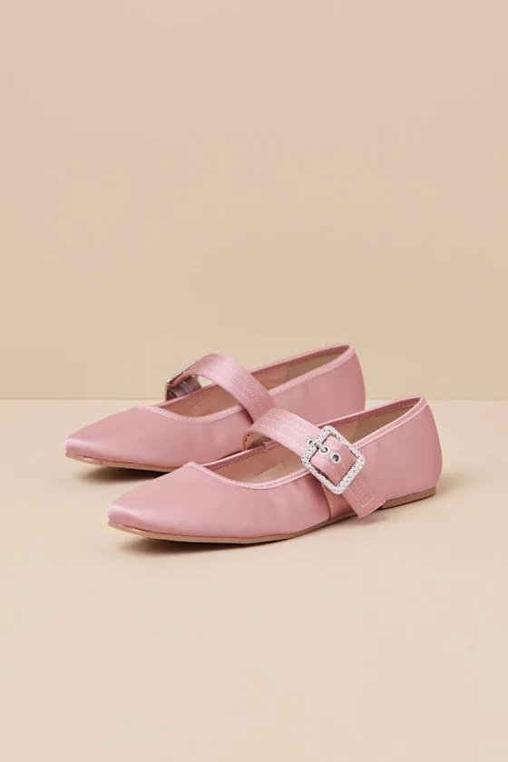 Rawler Dusty Rose Satin Buckle Ballet Flats sold by Lulus product image thumbnail 3