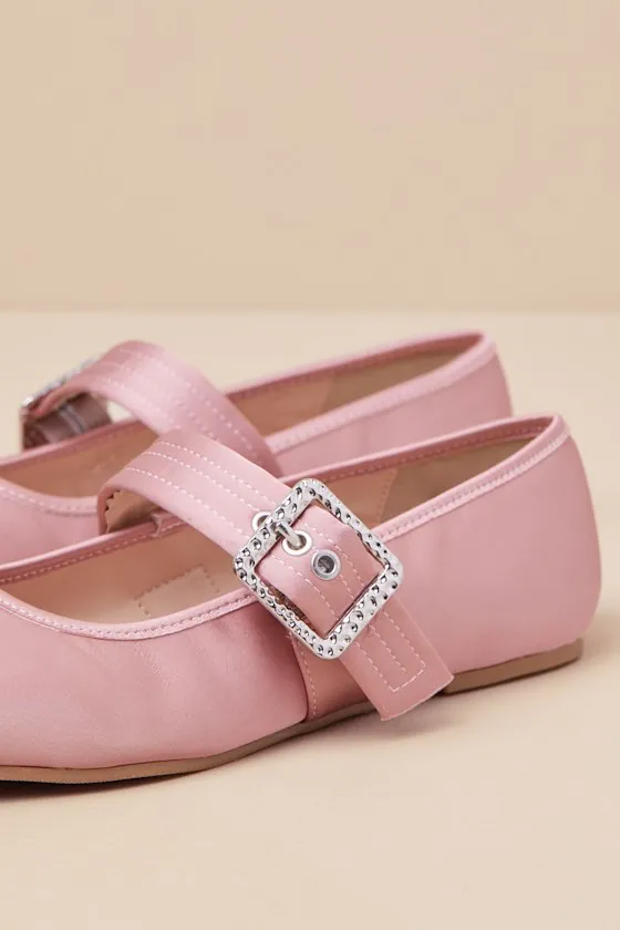 Rawler Dusty Rose Satin Buckle Ballet Flats sold by Lulus product image thumbnail 4