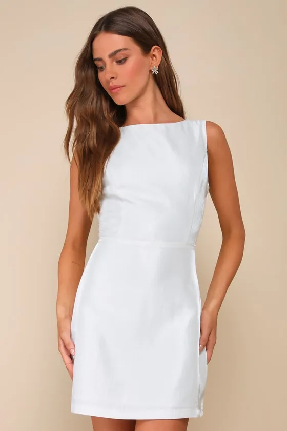 Sophisticated Selection White Sleeveless Backless Mini Dress sold by Lulus product image thumbnail 3