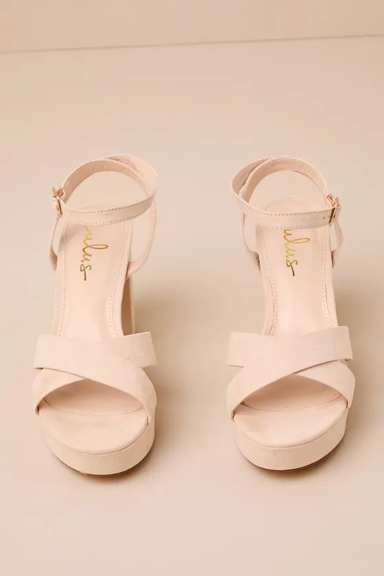 Selah Light Nude Suede Ankle Strap Heels sold by Lulus product image thumbnail 2