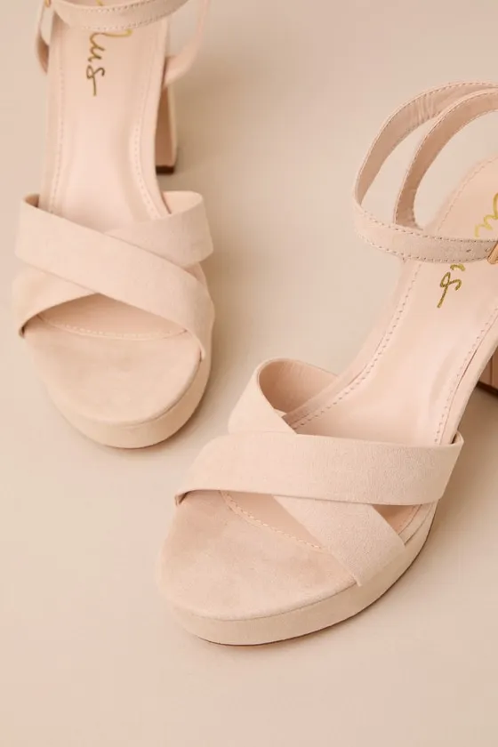 Selah Light Nude Suede Ankle Strap Heels sold by Lulus product image thumbnail 3