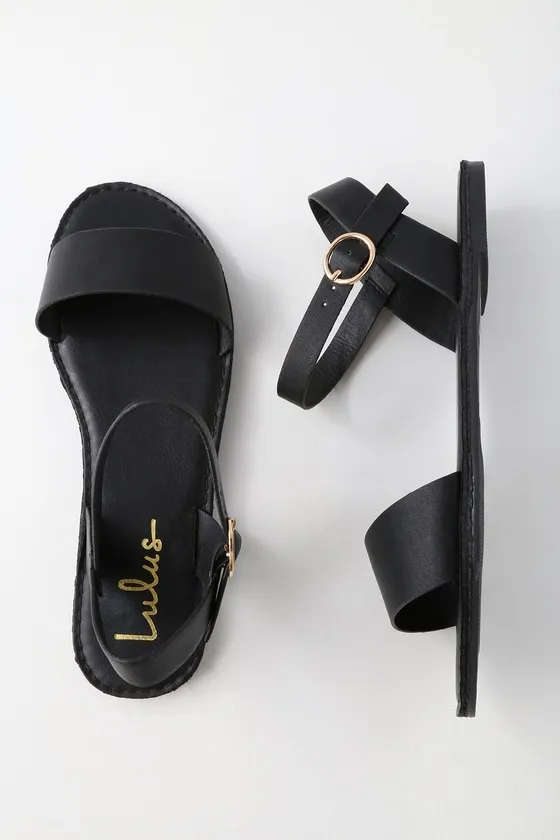 Hearts and Hashtags Black Flat Sandals sold by Lulus product image thumbnail 2