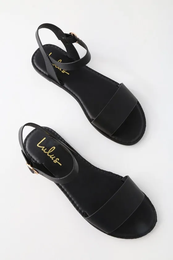Hearts and Hashtags Black Flat Sandals sold by Lulus product image thumbnail 3