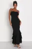 Lively Evenings Black Sleeveless Tiered Maxi Dress sold by Lulus
