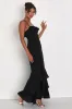 Lively Evenings Black Sleeveless Tiered Maxi Dress sold by Lulus