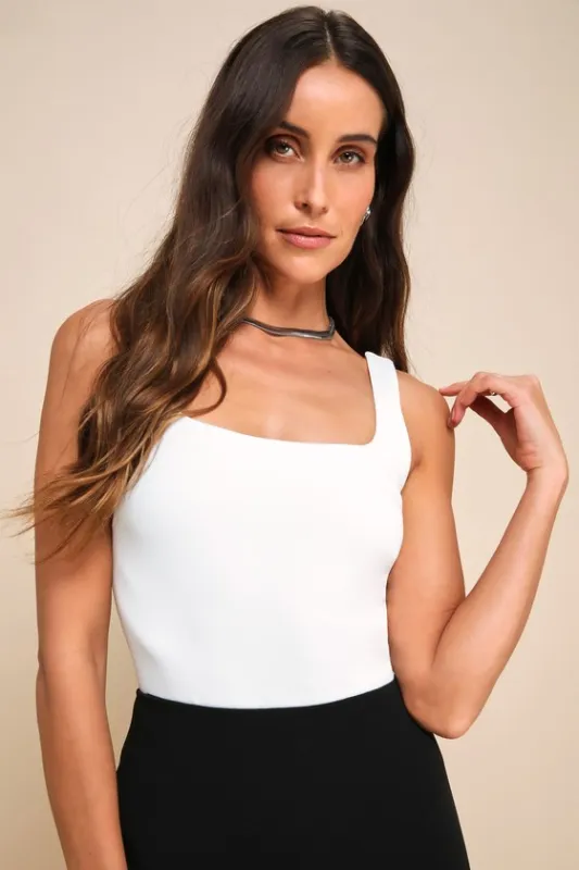 Modern Woman White Backless Sleeveless Bodysuit sold by Lulus