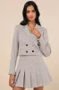 Convincingly Poised Brown Plaid Double-Breasted Cropped Blazer sold by Lulus