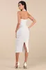 Delanie White Mesh Floral Burnout Halter Midi Dress sold by Lulus