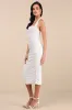 Delanie White Mesh Floral Burnout Halter Midi Dress sold by Lulus