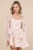 Exemplary Darling Blush Pink Floral Organza Tiered Mini Dress sold by Lulus