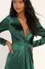 Endearing Elegance Emerald Green Satin Long Sleeve Maxi Dress sold by Lulus
