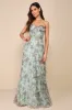 Most Beautiful Day Sage Multi Floral Print Organza Maxi Dress sold by Lulus