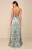 Most Beautiful Day Sage Multi Floral Print Organza Maxi Dress sold by Lulus