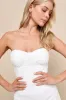 Vivacious Moment Ivory Lace Bustier Strapless Feather Mini Dress sold by Lulus