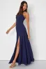 Confidently Charismatic Navy Blue Backless Halter Maxi Dress sold by Lulus