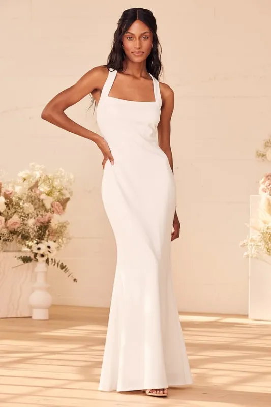 Pure Romance White Mermaid Maxi Dress sold by Lulus